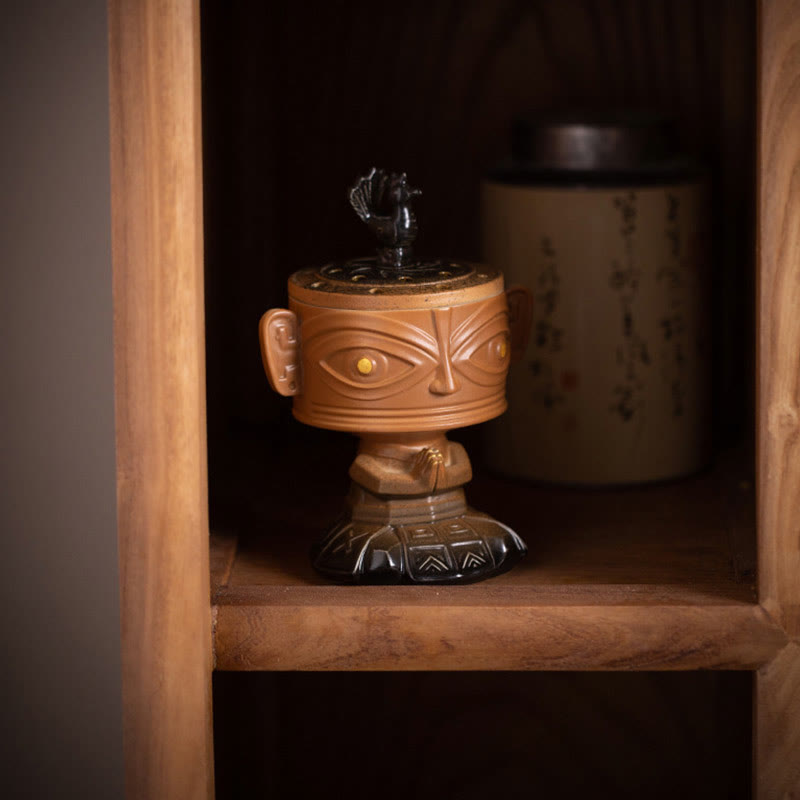 Sanxingdui Keramik-Räuchergefäß für Meditation und Harmonie