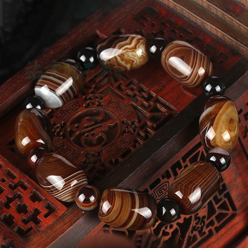 Sardonyx Spirituelles Armband für Mut &amp; Glück Unisex
