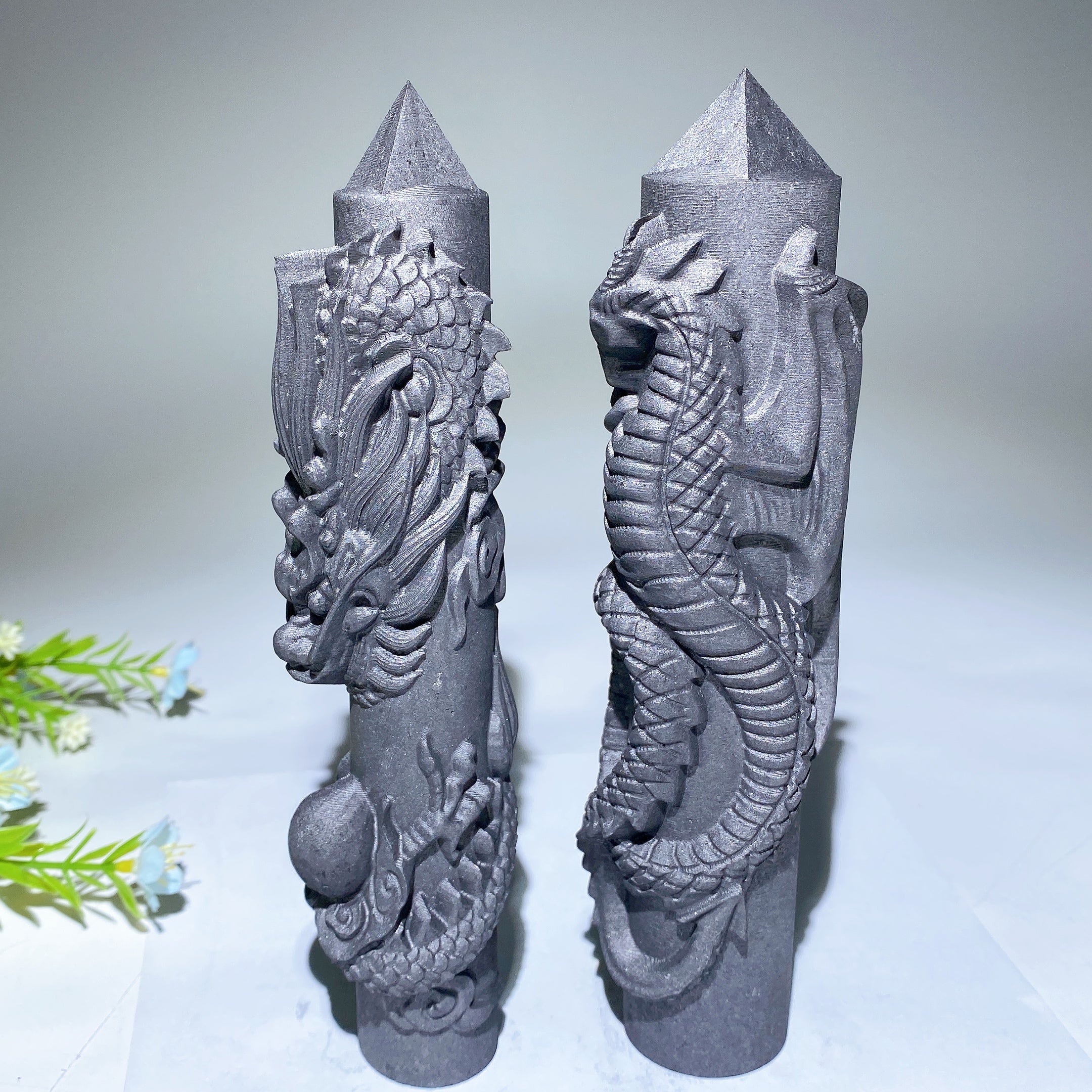 Schungite Dragon Tower Crystal Point 10.5-20cm Healing
