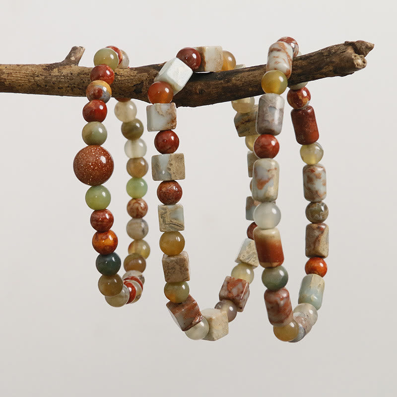 Meeressediment Jaspis Achat Schutzarmband Unisex