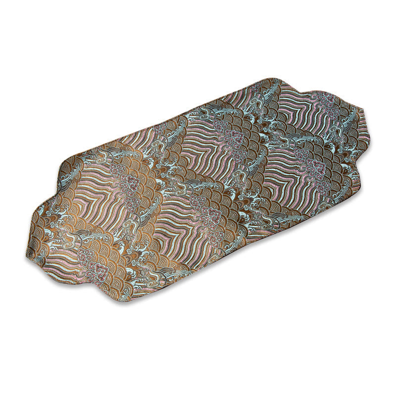 Sea Wave Bambus-Teematte mit Pflaumenblüten-Brokat, 48 x 22 cm, Zen-Dekor