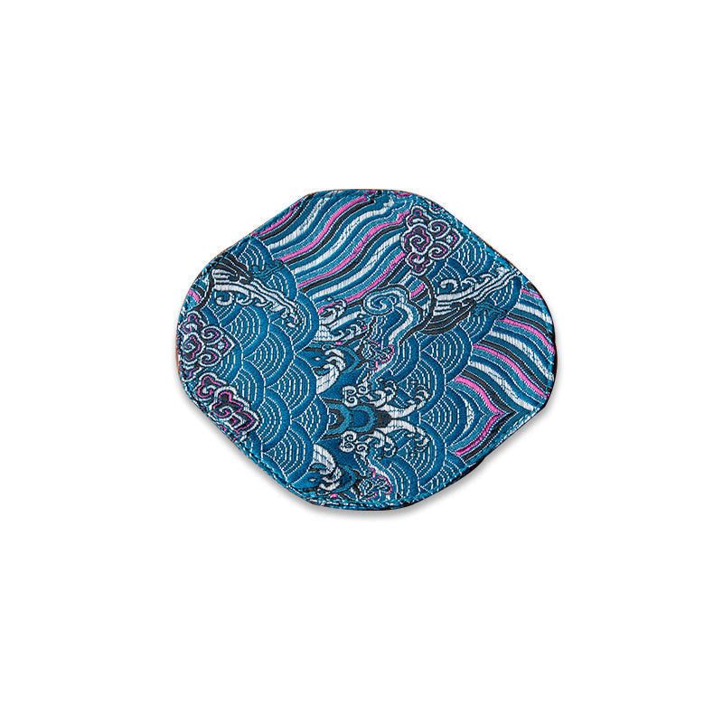 Sea Wave Bambus-Teematte mit Pflaumenblüten-Brokat, 48 x 22 cm, Zen-Dekor