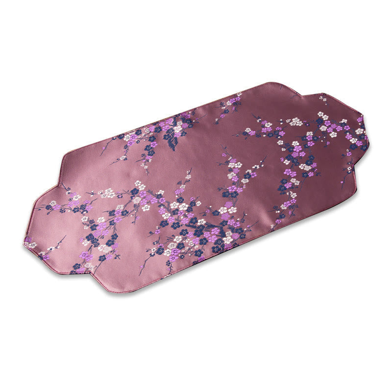 Sea Wave Bambus-Teematte mit Pflaumenblüten-Brokat, 48 x 22 cm, Zen-Dekor