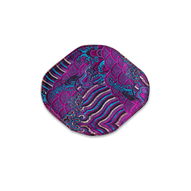 Sea Wave Bambus-Teematte mit Pflaumenblüten-Brokat, 48 x 22 cm, Zen-Dekor