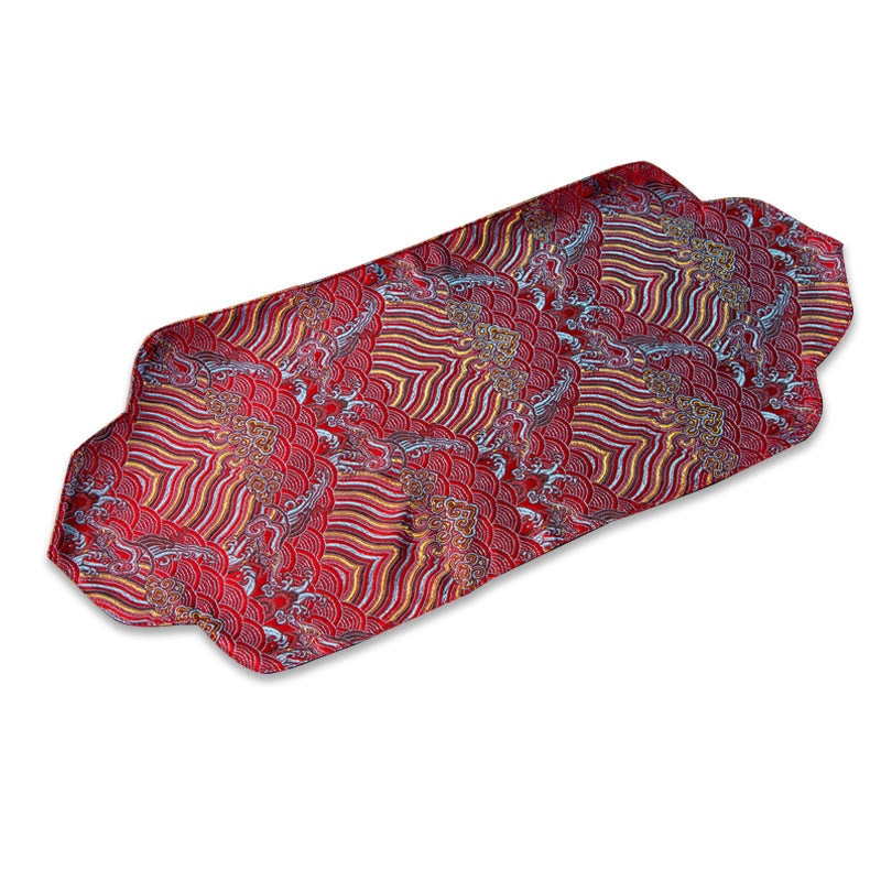 Sea Wave Bambus-Teematte mit Pflaumenblüten-Brokat, 48 x 22 cm, Zen-Dekor
