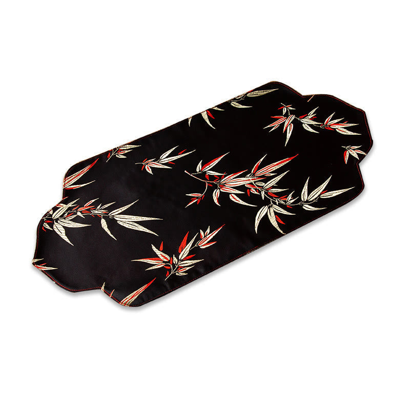 Sea Wave Bambus-Teematte mit Pflaumenblüten-Brokat, 48 x 22 cm, Zen-Dekor