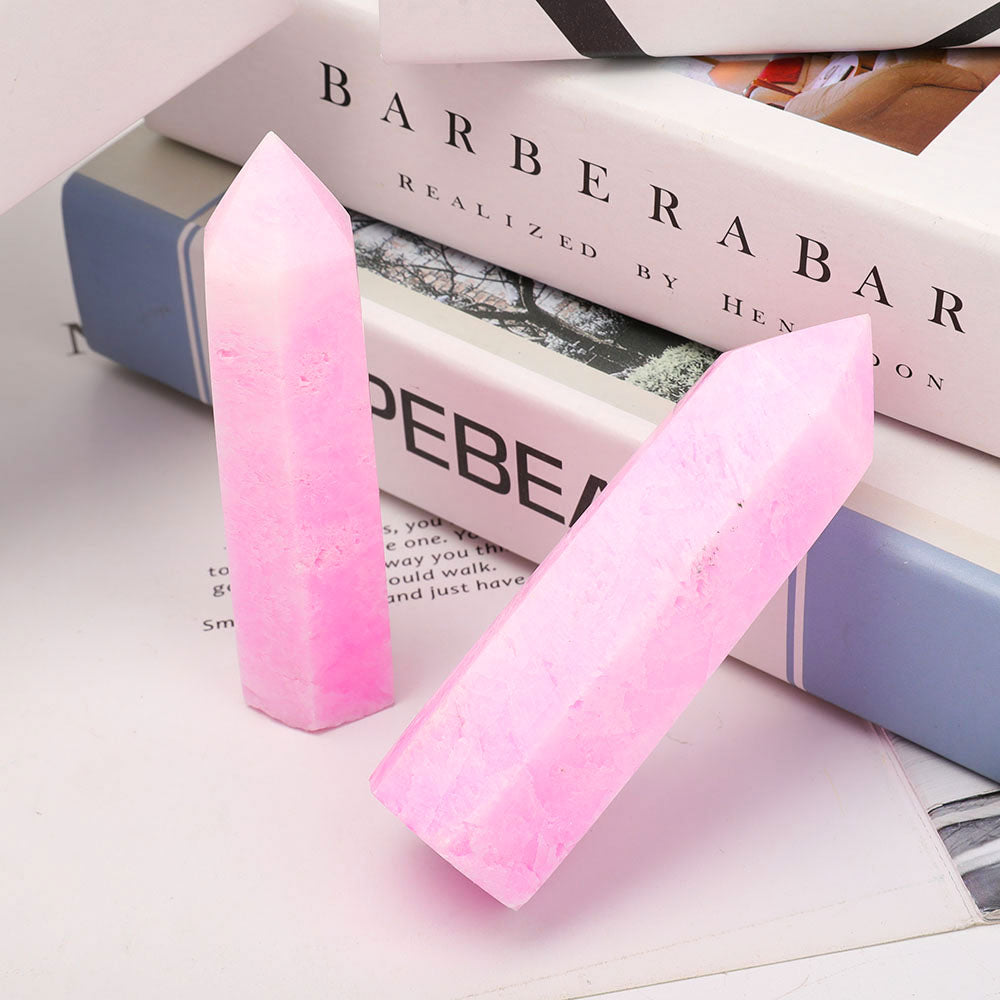 Set of 2 Pink Aragonite Crystal Points 4 Inches