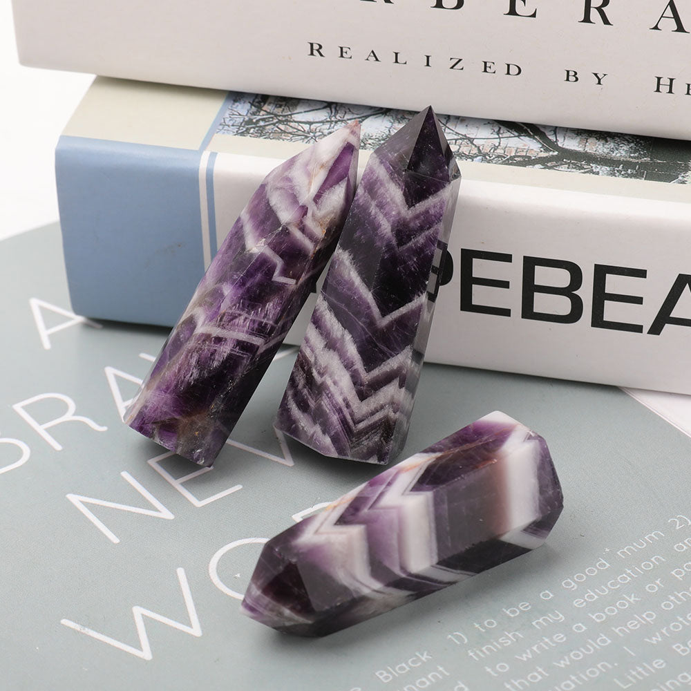 Set of 3 Amethyst Crystal Points 2.3-2.6 inch Healing Stones