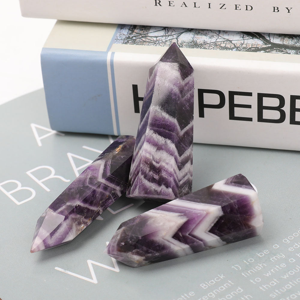 Set of 3 Amethyst Crystal Points 2.3-2.6 inch Healing Stones