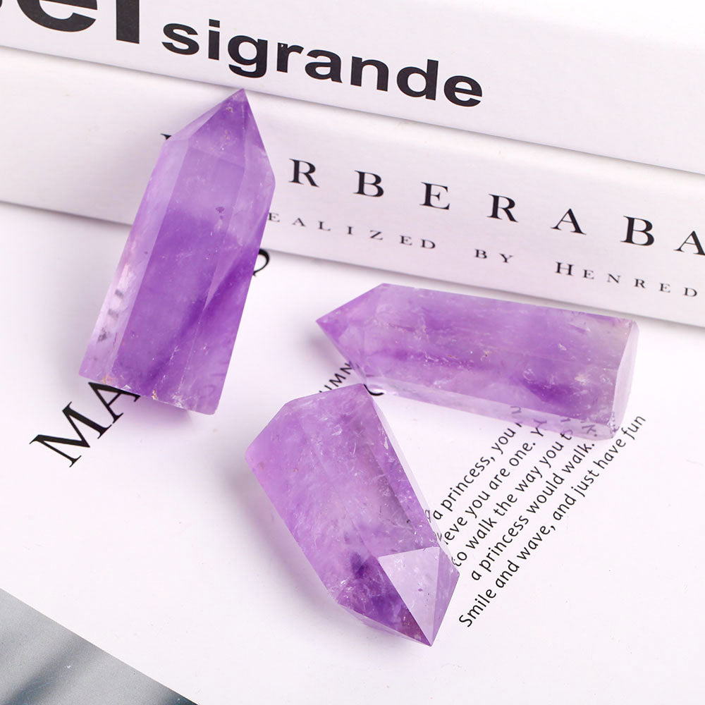 Set of 3 Amethyst Crystal Points 2-3 Inches Healing
