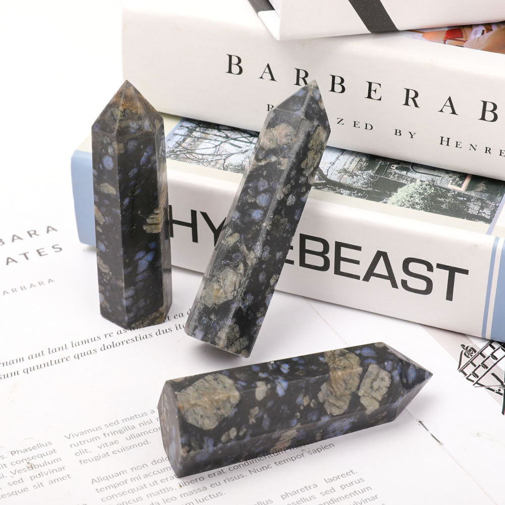 Set of 3 Blue Que Sera Healing Crystal Points 3.5 Inch