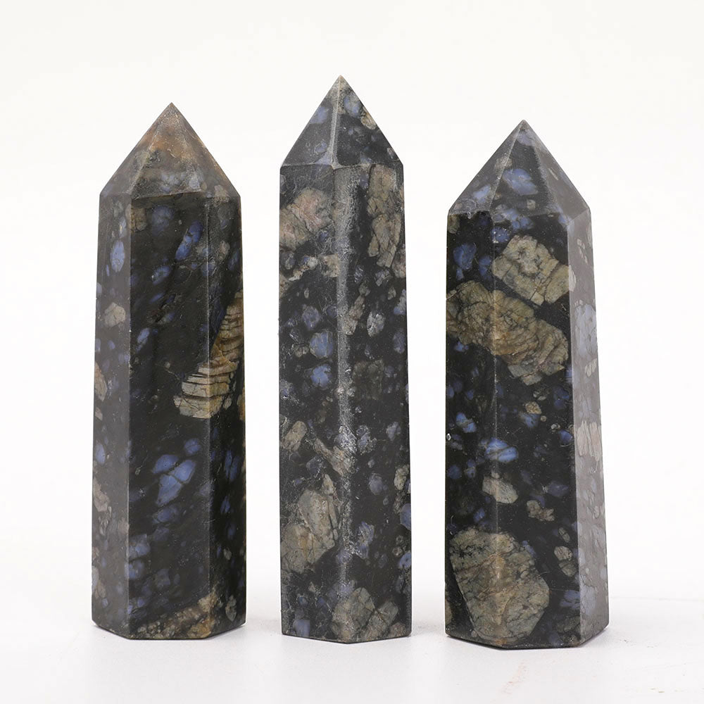 Set of 3 Blue Que Sera Healing Crystal Points 3.5 Inch