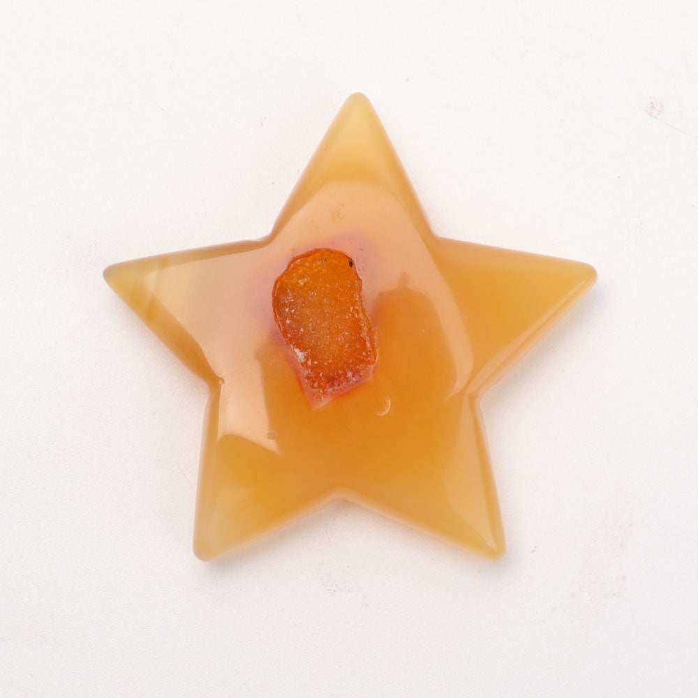 Set of 3 Druzy Agate 2-Inch Star Carvings for Healing