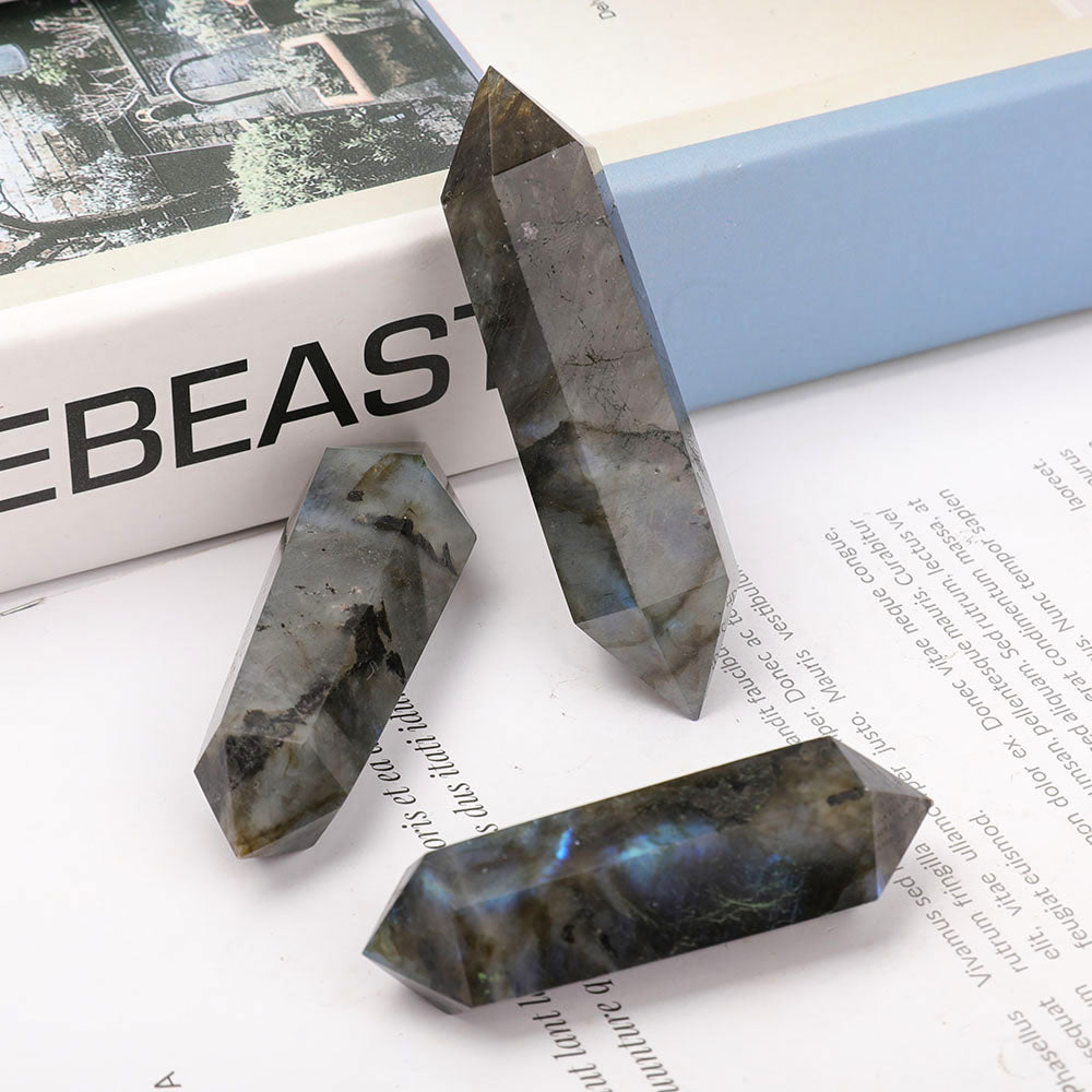 Set of 3 Labradorite Double Terminated Points 2.6-3.2 inches