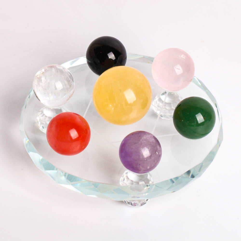 Set mit 7 Chakra-Kristallkugeln – Heilkristallkugel-Set