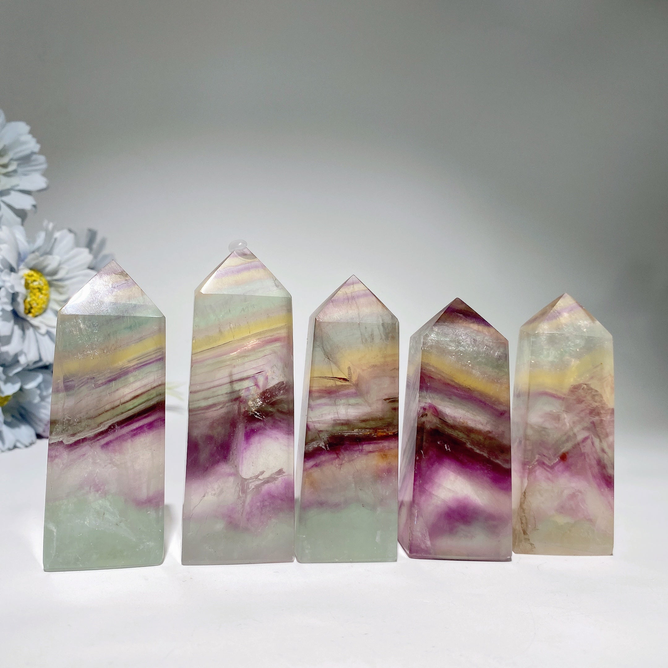 Silk Fluorite 2.0-4.5 inch Crystal Healing Point