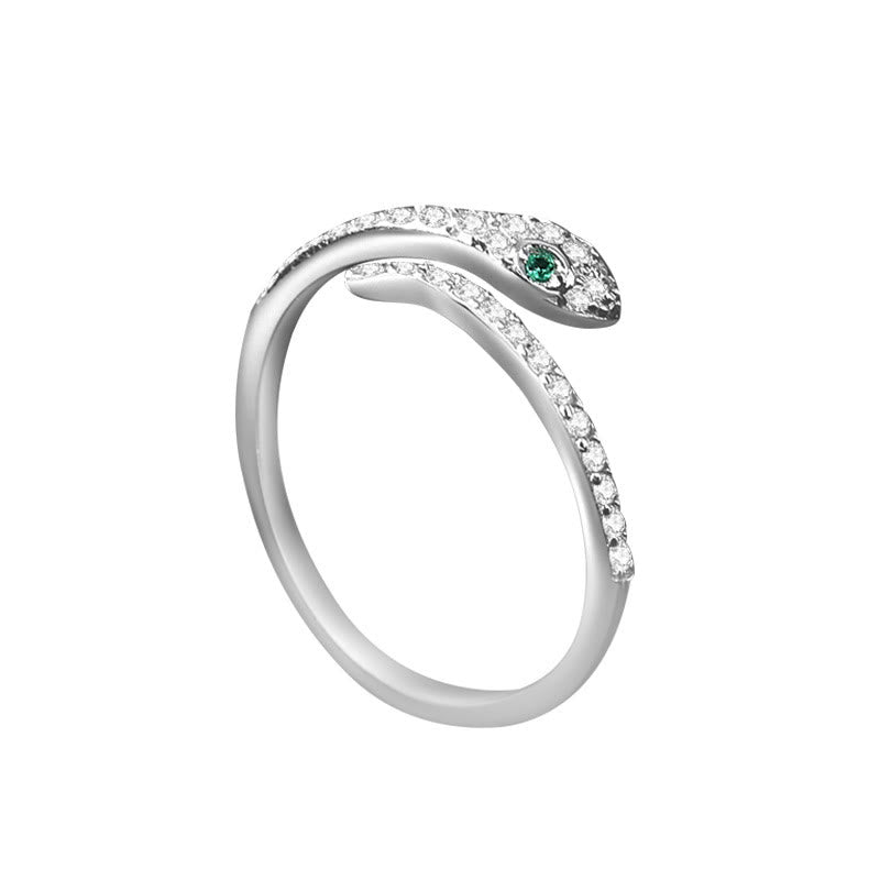 Silberner verstellbarer Schlangengeistring