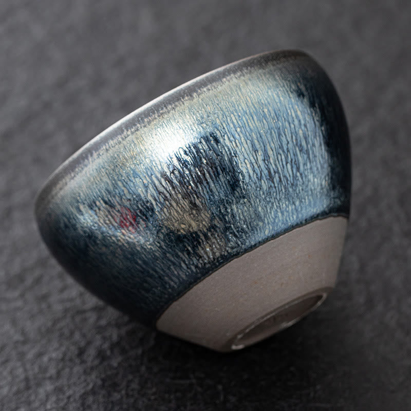 Silberblaue Jianzhan Kiln Change Porzellan-Teetasse | Meditationszubehör