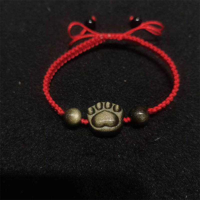 Silbernes Obsidian-Katzenkrallenarmband für Schutz und Gleichgewicht