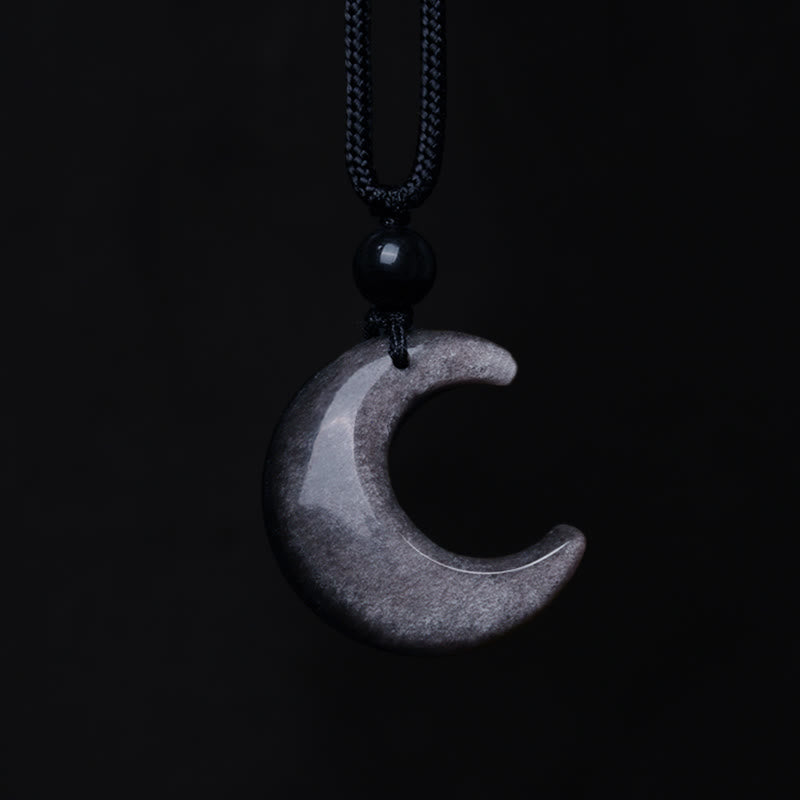 Silberfarbene Halskette mit Yin-Yang-Anhänger aus Obsidian für Paare