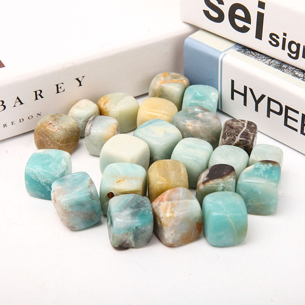 Sky Blue Polished Crystal Cubes Bag 1.5-2cm Size