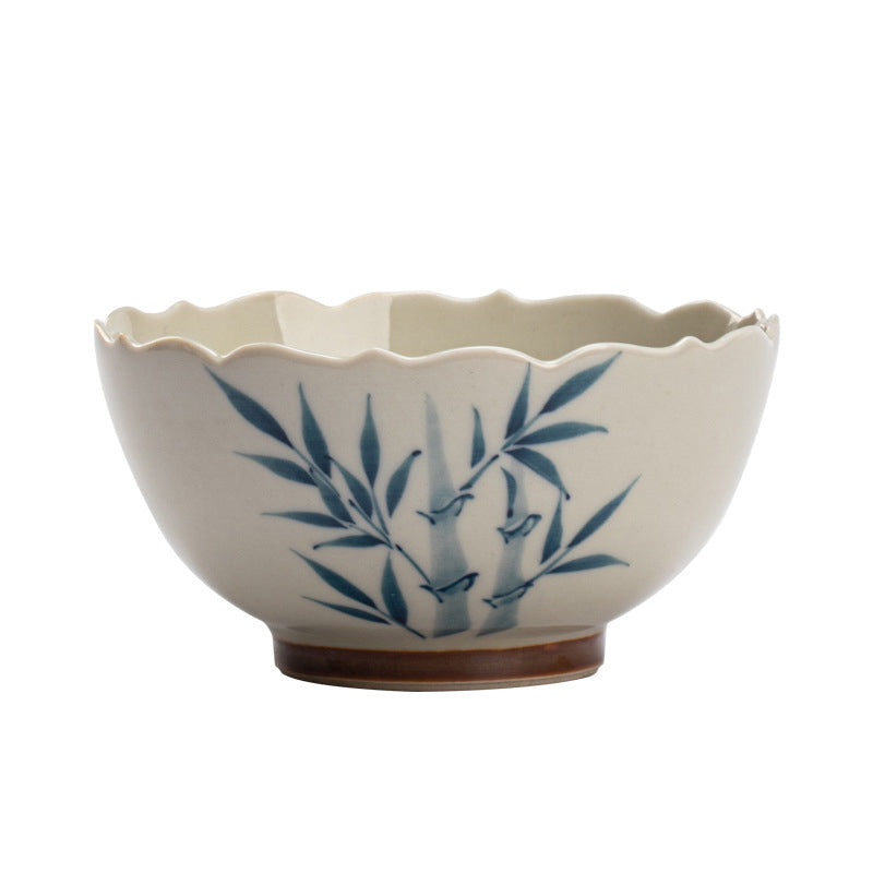 Kleine Keramik-Teetasse mit blauen Bambusblättern für Kung-Fu-Teerituale