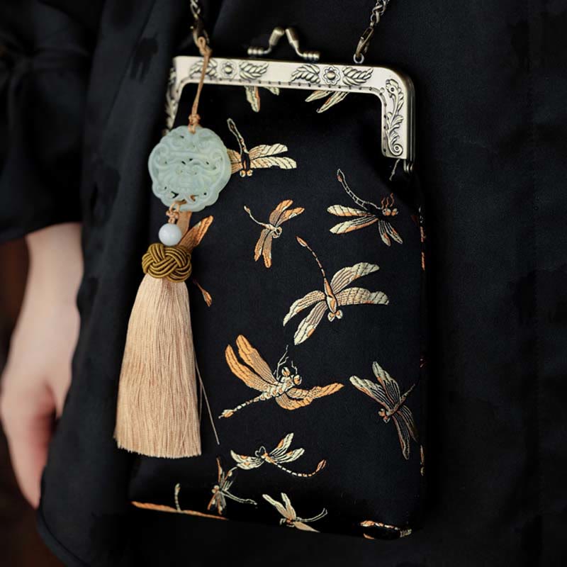 Kleine Umhängetasche mit Metallkette und Libelle | Yogataschen