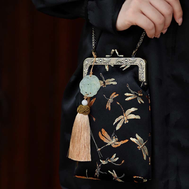 Kleine Umhängetasche mit Metallkette und Libelle | Yogataschen
