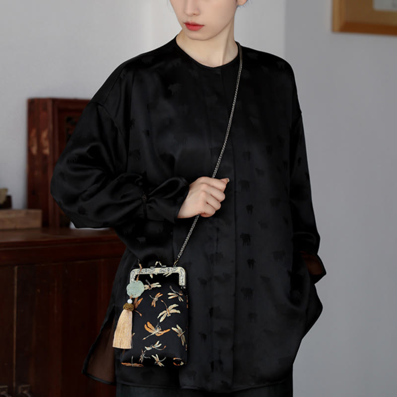 Kleine Umhängetasche mit Metallkette und Libelle | Yogataschen