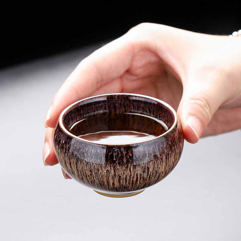 Kleine Koi-Fisch-Ofen-Wechsel-Teetasse aus Jianzhan-Keramik, 60 ml