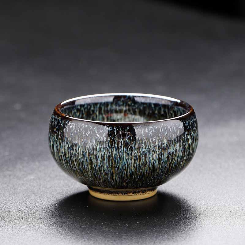 Kleine Koi-Fisch-Ofen-Wechsel-Teetasse aus Jianzhan-Keramik, 60 ml