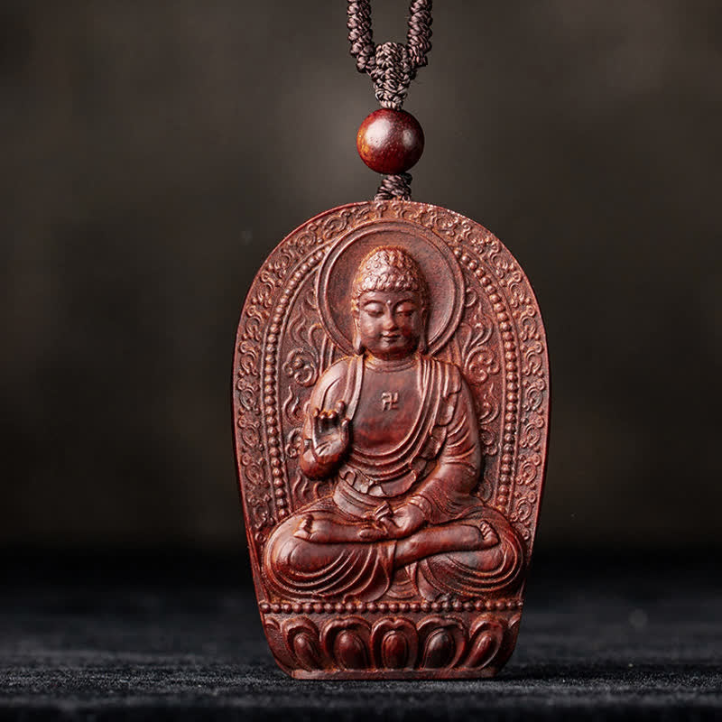 Kleine Blatt rote Sandelholz chinesische Sternzeichen Schutz Halskette