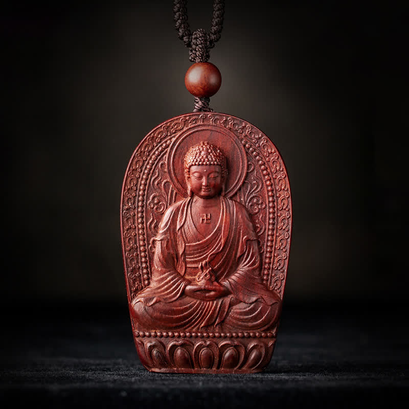 Kleine Blatt rote Sandelholz chinesische Sternzeichen Schutz Halskette