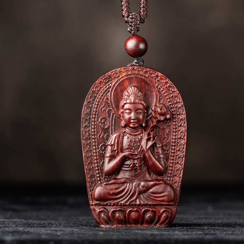 Kleine Blatt rote Sandelholz chinesische Sternzeichen Schutz Halskette