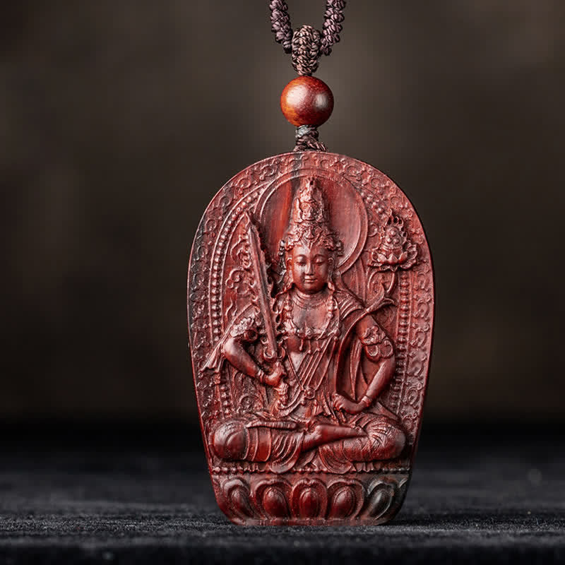 Kleine Blatt rote Sandelholz chinesische Sternzeichen Schutz Halskette