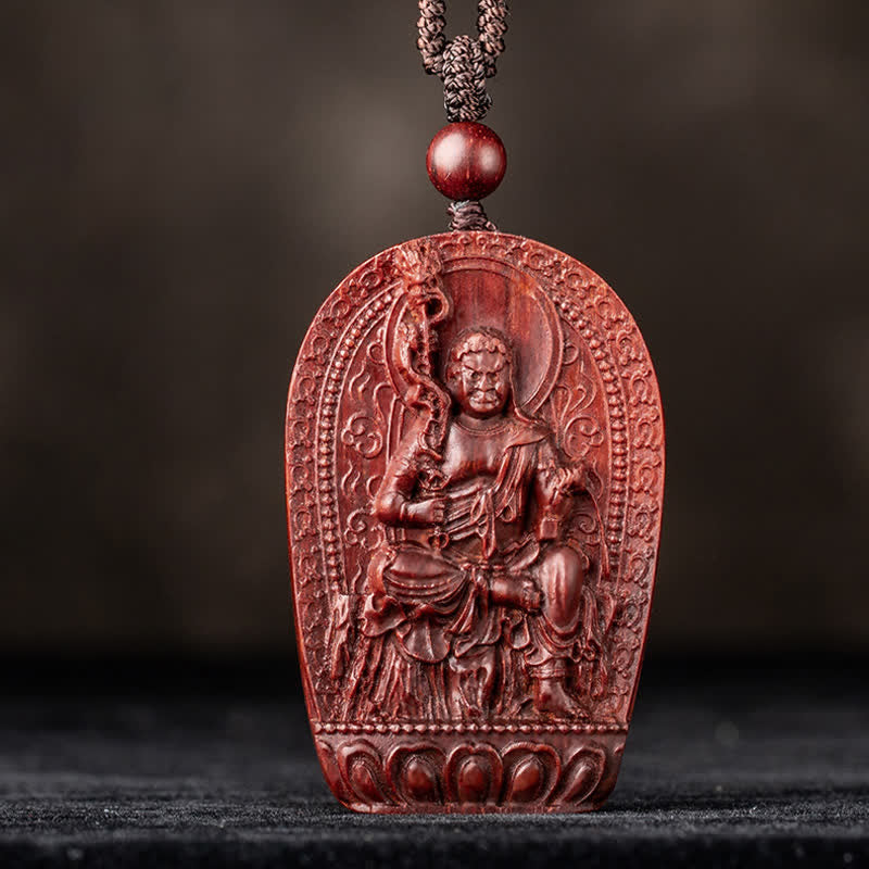 Kleine Blatt rote Sandelholz chinesische Sternzeichen Schutz Halskette