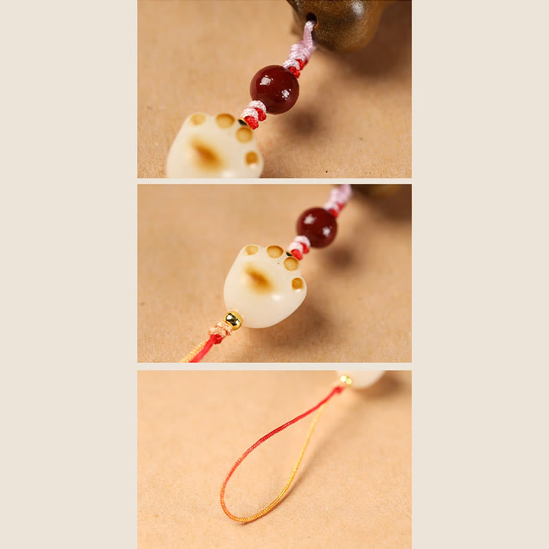 Kleines Blatt aus rotem Sandelholz, beruhigende Katzendekoration, 11 cm