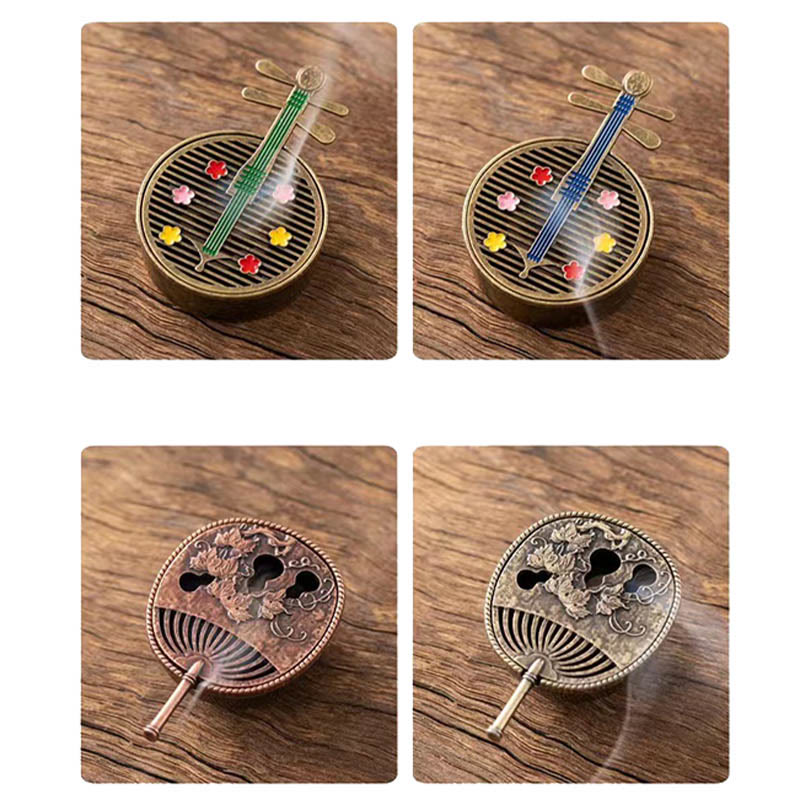 Kleiner Mini-Kürbisfächer aus Kupferlegierung, Pipa-Räuchergefäß