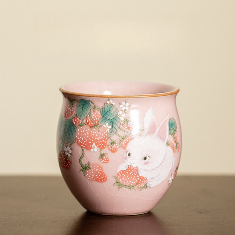 Kleine Kaninchen-Teetasse aus Keramik, 90 ml, mit Geschenkbox | Zen-Dekor