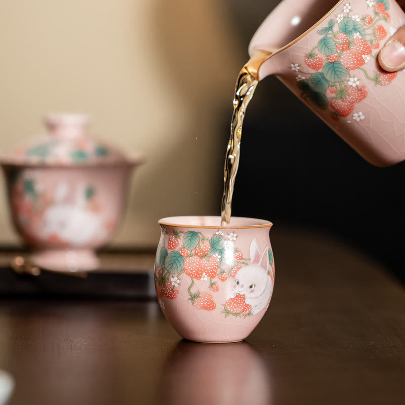 Kleine Kaninchen-Teetasse aus Keramik, 90 ml, mit Geschenkbox | Zen-Dekor