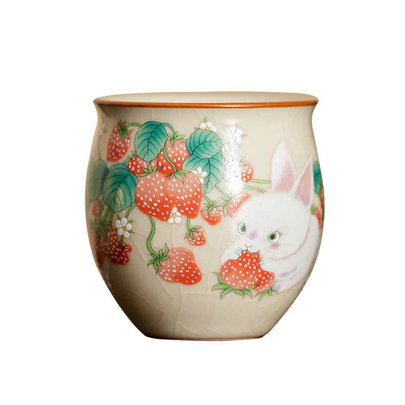 Kleine Kaninchen-Teetasse aus Keramik, 90 ml, mit Geschenkbox | Zen-Dekor
