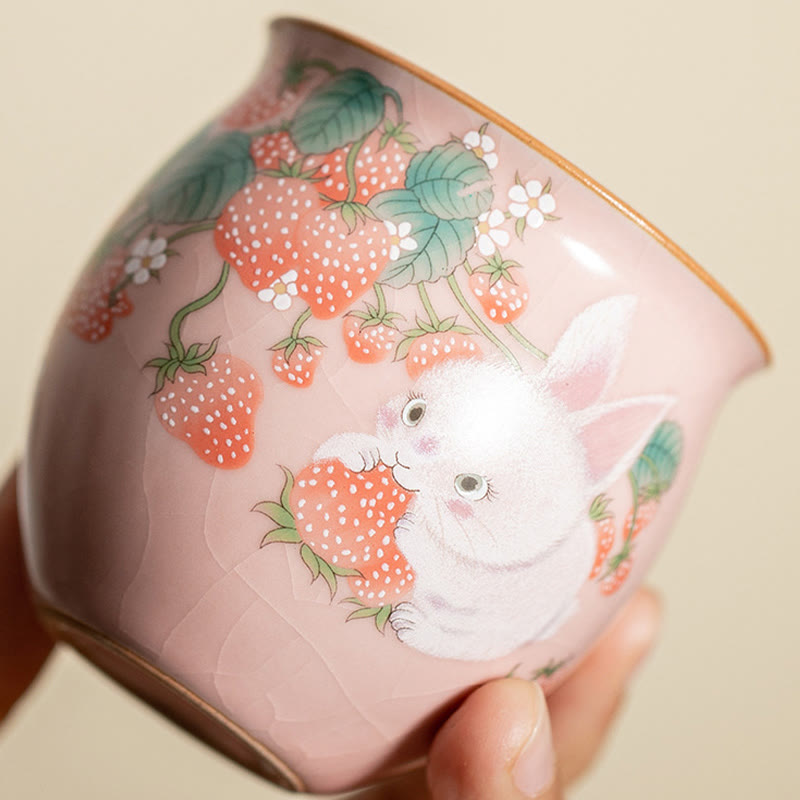 Kleine Kaninchen-Teetasse aus Keramik, 90 ml, mit Geschenkbox | Zen-Dekor