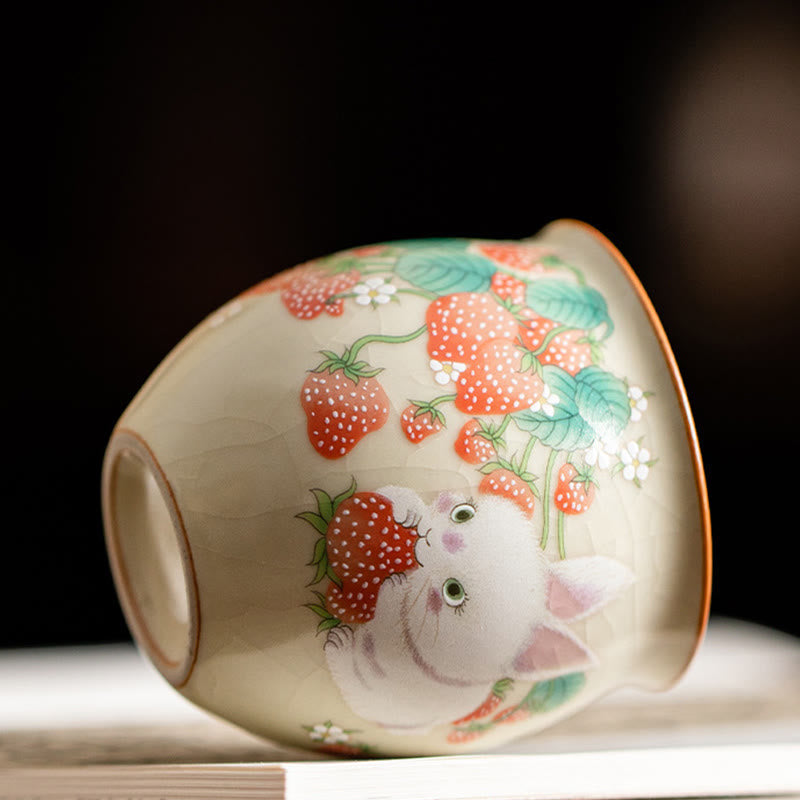 Kleine Kaninchen-Teetasse aus Keramik, 90 ml, mit Geschenkbox | Zen-Dekor
