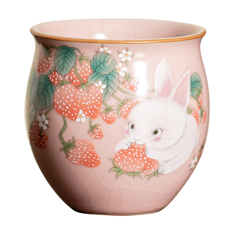 Kleine Kaninchen-Teetasse aus Keramik, 90 ml, mit Geschenkbox | Zen-Dekor