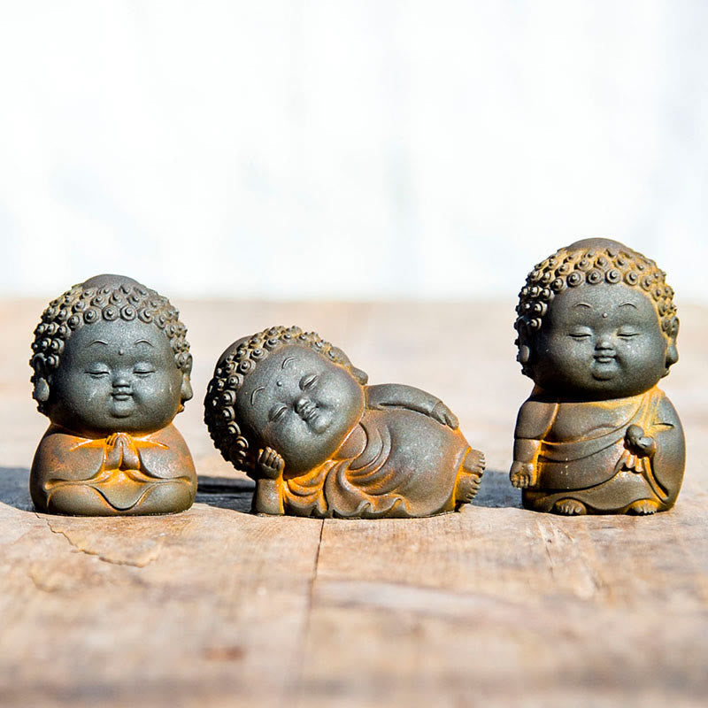 Kleine stehende Buddha-Statue, 7,5 cm, Eisenharz-Dekoration