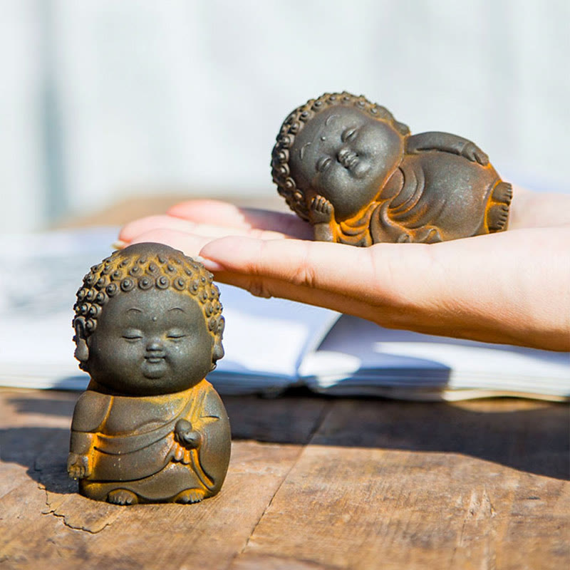 Kleine stehende Buddha-Statue, 7,5 cm, Eisenharz-Dekoration