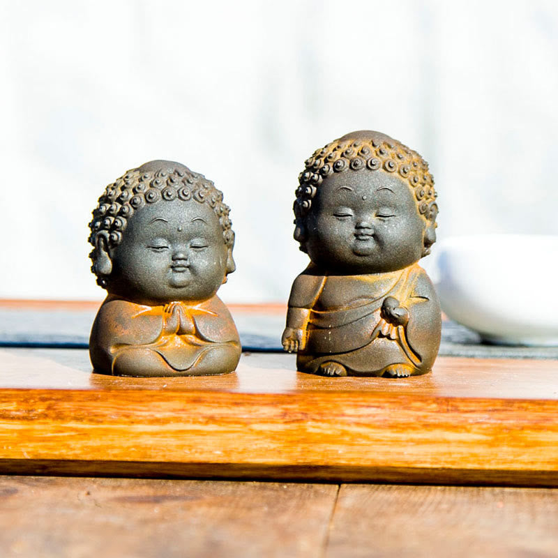 Kleine stehende Buddha-Statue, 7,5 cm, Eisenharz-Dekoration