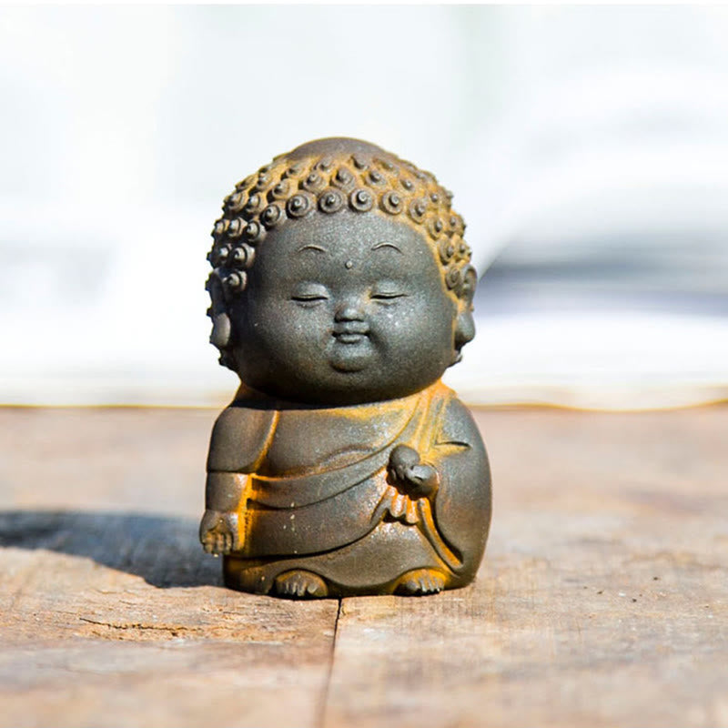 Kleine stehende Buddha-Statue, 7,5 cm, Eisenharz-Dekoration