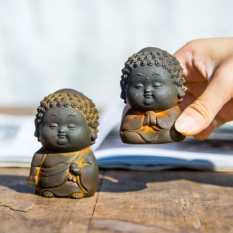 Kleine stehende Buddha-Statue, 7,5 cm, Eisenharz-Dekoration