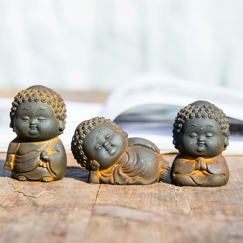 Kleine stehende Buddha-Statue, 7,5 cm, Eisenharz-Dekoration